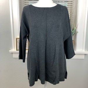 Chicos 3/4 Sleeve Knit Gray Sweater